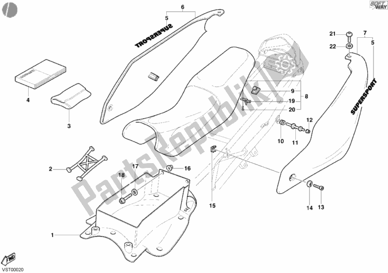 Toutes les pièces pour le Siège du Ducati Supersport 800 SS 2003